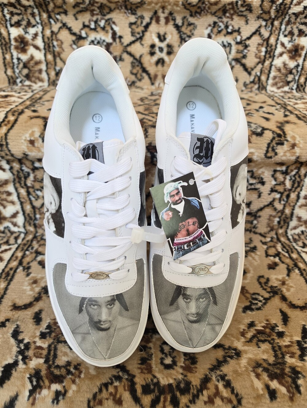 Vintage Tupac Shakur Makaveli Branded Sneakers, Size 12, NWT, Old Stock